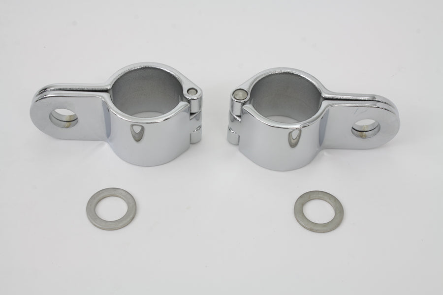 Chrome 1-1/4 inch Footpeg Mount Clamp Set