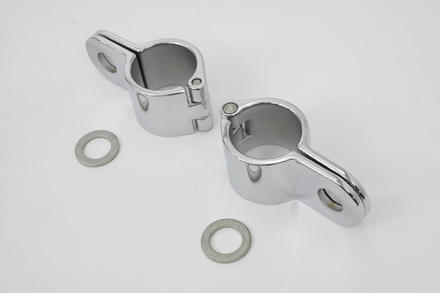 Chrome 1-1/4 inch Footpeg Mount Clamp Set