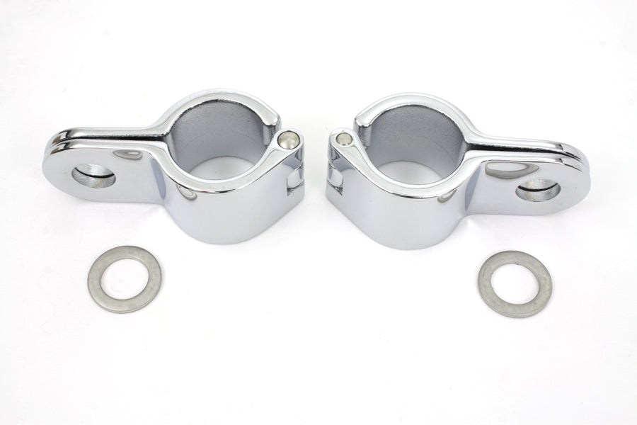 Chrome 1-1/8 inch Footpeg Mount Clamp Set