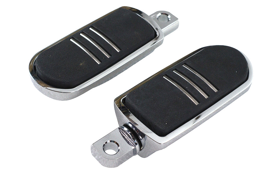Chrome Footpeg Set with Rubber Inlay