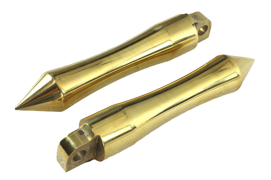 Solid Brass Pirate Spike Footpeg Set