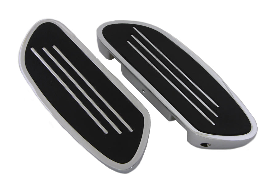 Driver Footboard Set Chrome Streamliner Style