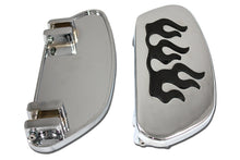Load image into Gallery viewer, Driver Footboard Set Chrome with Flame Design