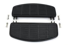 V-TWIN gloss black D driver footboard set for motorcycle footpeg and footboard replacement, durable and stylish motorcycle accessories.