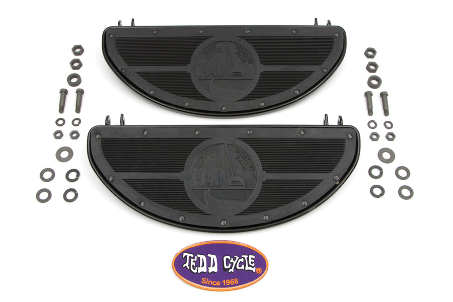 World's Fair Style Half Moon Footboard Set Black