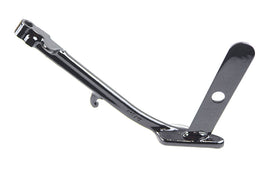 OE chassis M8 Jiffy kickstand in black for motorcycle, showing the sturdy metal stand with mounting hardware.