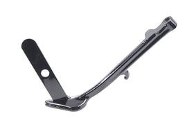 OE M8 Jiffy Kickstand Black for motorcycle chassis, showing the sturdy black metal kickstand with mounting hardware.
