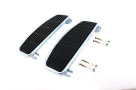 V-Twin D Driver footboard set in zinc finish, motorcycle footpeg and footboard for rider comfort and style.