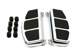 Chrome V-Twin D Driver footboard set with sturdy metal construction for motorcycle footpegs and footrests.