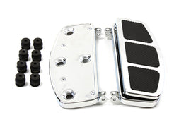 Chrome V-TWIN 'D' Driver Footboard Set for motorcycle, featuring sturdy footpeg and footboard design with polished chrome finish.
