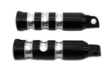 Load image into Gallery viewer, Black Contour Grooved Footpeg Set
