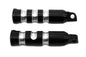 Black Contour Grooved Footpeg Set