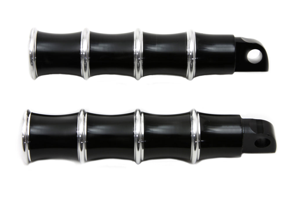 Black Tribal Style Footpeg Set