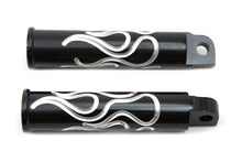 Load image into Gallery viewer, Black Flame Style Footpeg Set