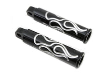Load image into Gallery viewer, Black Flame Style Footpeg Set