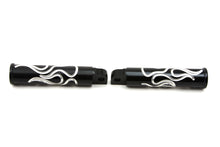 Load image into Gallery viewer, Black Flame Style Footpeg Set