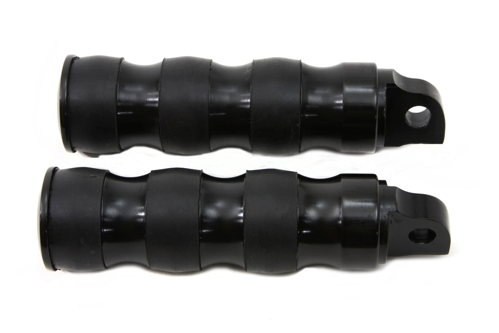 Black Three Band Style Footpeg Set