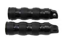Load image into Gallery viewer, Black Three Band Style Footpeg Set