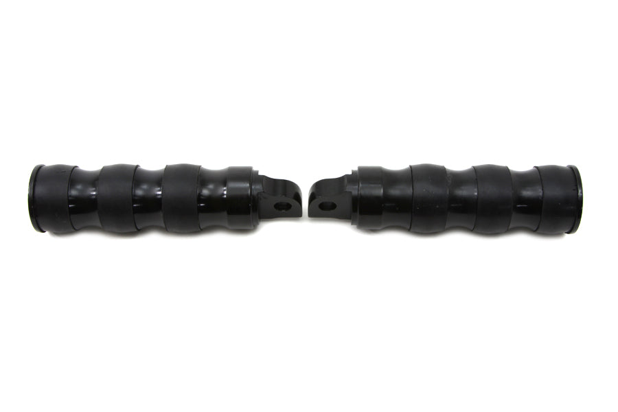 Black Three Band Style Footpeg Set