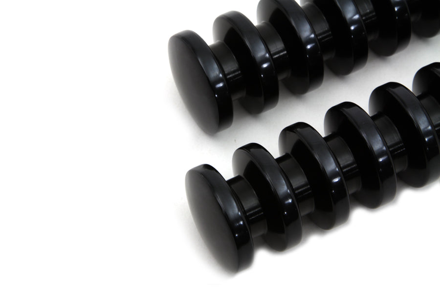 Black Grooved Footpeg Set
