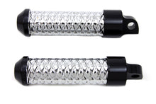 Load image into Gallery viewer, Chrome Bullet Style Footpeg Set with Black Ends