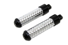 Load image into Gallery viewer, Chrome Bullet Style Footpeg Set with Black Ends