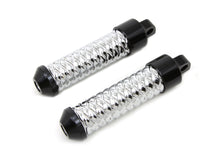 Load image into Gallery viewer, Chrome Bullet Style Footpeg Set with Black Ends