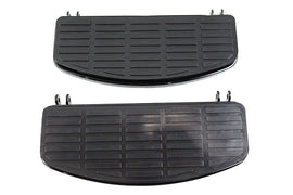 V-Twin black D driver footboard set with footpegs for motorcycle, featuring a durable, stylish design for rider comfort.