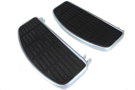 V-Twin zinc V-TWIN 'D' Driver Footboard set with footpegs, designed for motorcycle rider comfort and style.