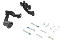 OE Footpeg Conversion Mount Set for motorcycle footpeg and footboard replacement, durable metal construction, black finish.