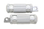 Silver Knurled Four Grooved Footpeg Set
