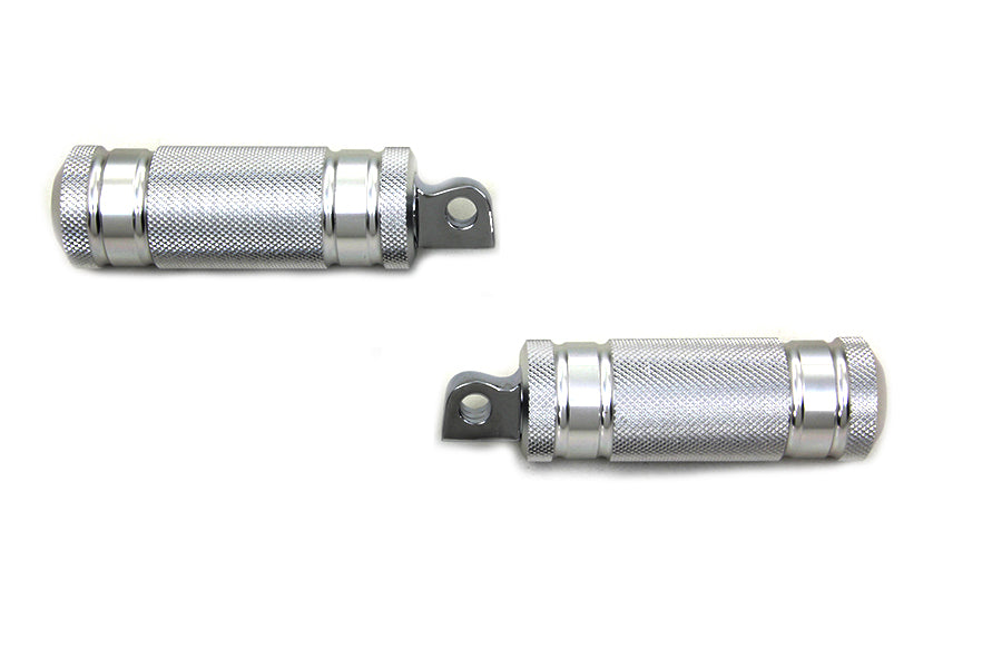 Silver Knurled Four Grooved Footpeg Set