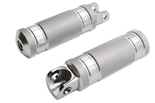 Load image into Gallery viewer, Silver Knurled Four Grooved Footpeg Set