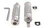 Silver Knurled Four Grooved Footpeg Set