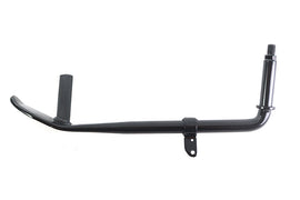 V-Twin 1-inch Jiffy Kickstand in black for motorcycle chassis, showing the sturdy metal stand with mounting point and black finish.