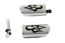 Load image into Gallery viewer, Flame Style Adjustable Footpeg Set Chrome