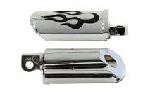 Load image into Gallery viewer, Flame Style Adjustable Footpeg Set Chrome