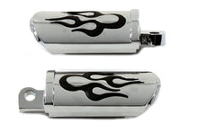 Load image into Gallery viewer, Flame Style Adjustable Footpeg Set Chrome