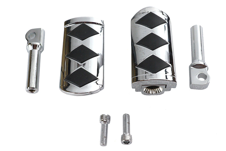 Diamond Style Adjustable Footpeg Set Chrome