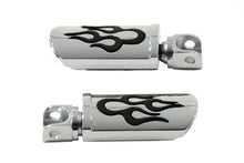 Load image into Gallery viewer, Flame Style Adjustable Footpeg Set Chrome