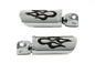 Flame Style Adjustable Footpeg Set Chrome