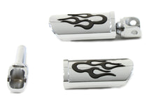 Load image into Gallery viewer, Flame Style Adjustable Footpeg Set Chrome