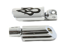Load image into Gallery viewer, Flame Style Adjustable Footpeg Set Chrome