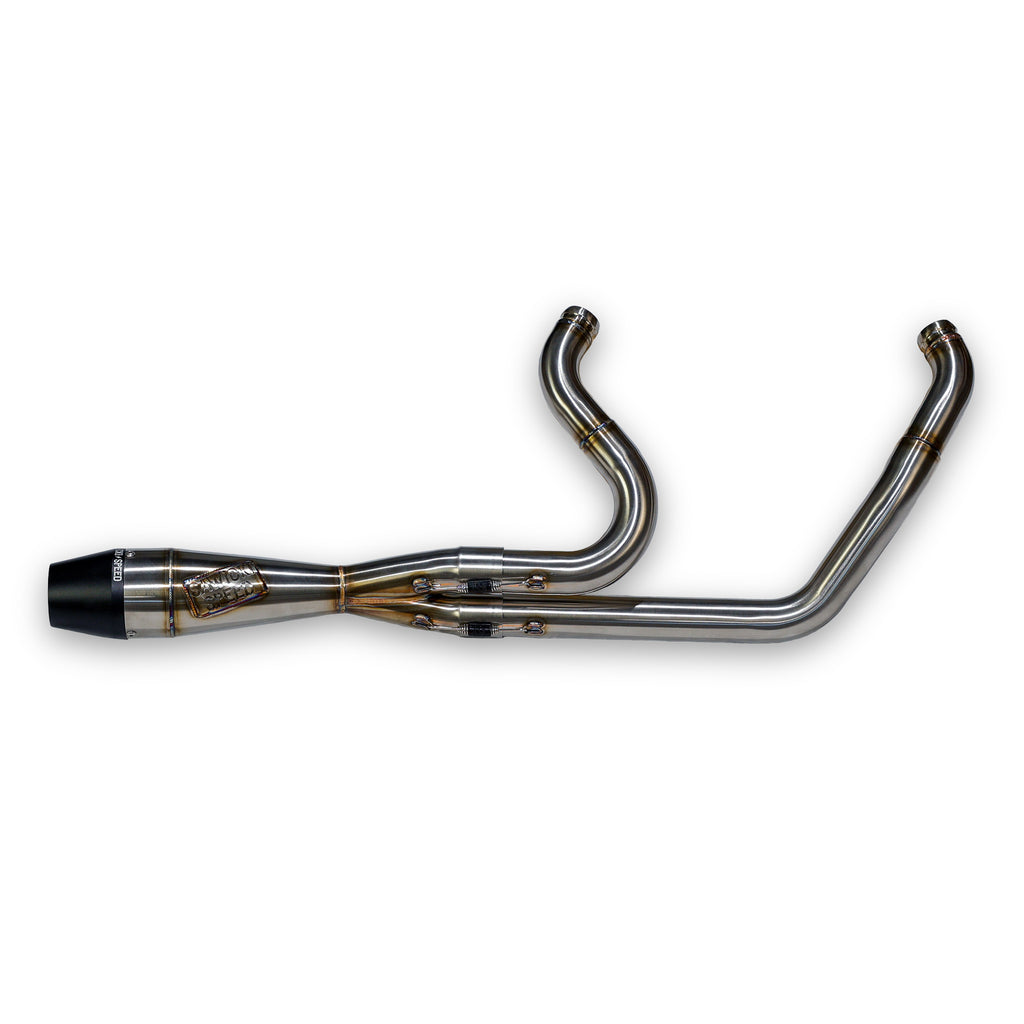 Intmdtr M8 Softail Shorty Brushed Ss W/Black End Cap