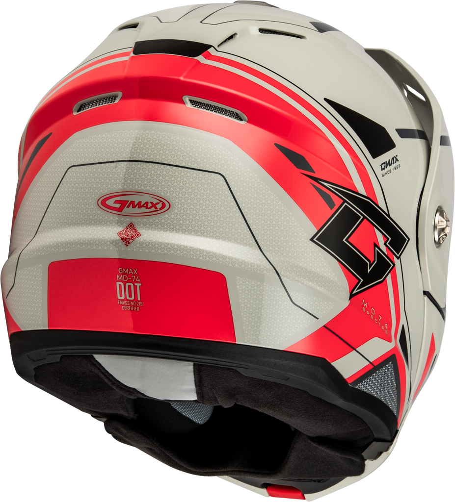 Md 74s Spectre Snow Helmet W/ Electric Shield White/Red Xl