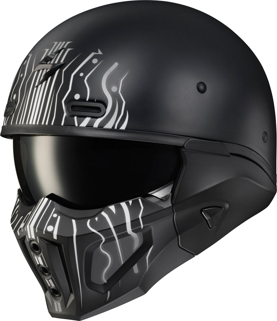 Covert X Open Face Helmet Tribe Matte Black/White Sm