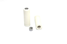 Load image into Gallery viewer, White Stock Style Grip Set with Chrome Plugs