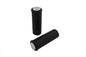 Black Waffle Handlebar Grip Set with Chrome Plugs
