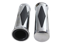 Load image into Gallery viewer, Diamond Style Grip Set with Chrome End Cap