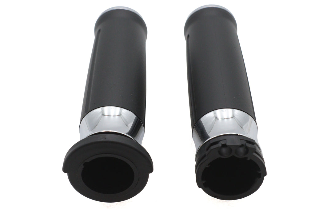 Black Grip Set with Chrome End Caps
